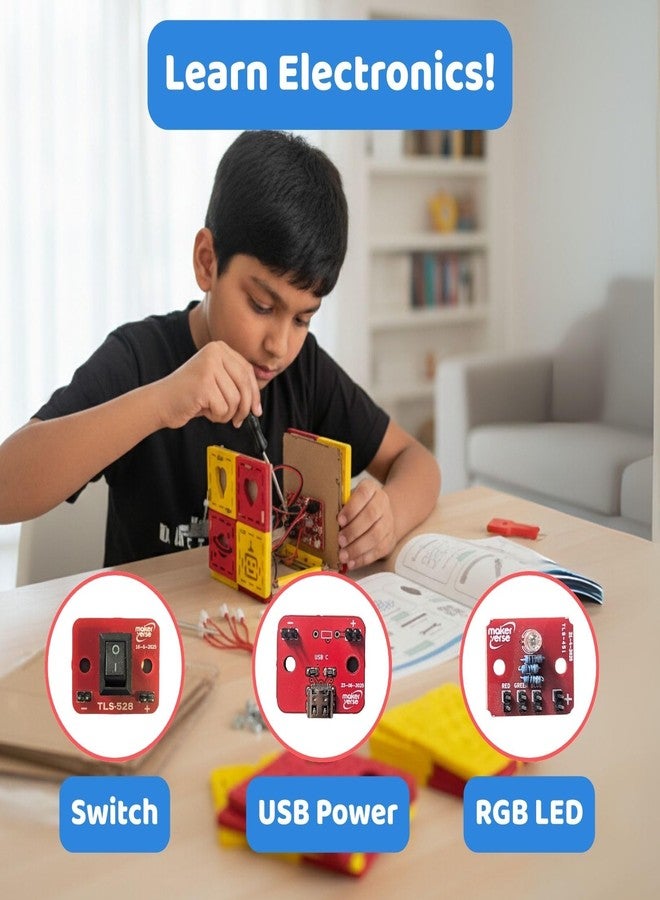 Makerverse Glo‑Lamp Gadget Making Kit | USB Powered Night Lamp Kit | 3‑Color RGB Mood Lamp | Learn Electronics | Useful Science Project | Educational Gift for Children Ages 8 to 14 - Image 3